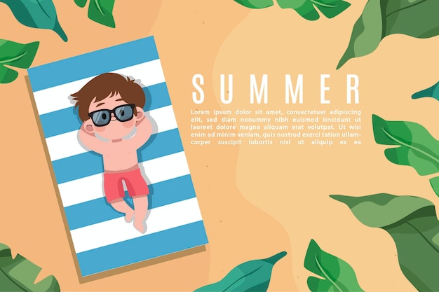 Vector linda ilustración de verano