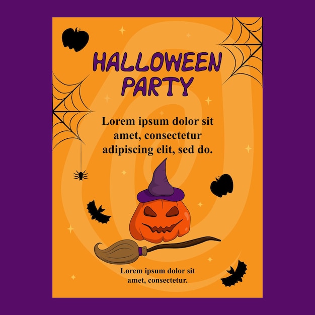 Linda invitación de fiesta de volante de Halloween