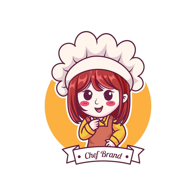 Linda y kawaii cocinera Manga Chibi Ilustración
