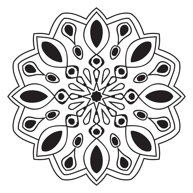 Linda mandala. Flor de garabato redonda ornamental aislada sobre fondo blanco. Decoración geométrica