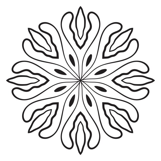 Linda mandala. Flor de garabato redonda ornamental aislada sobre fondo blanco. decorativo geométrico