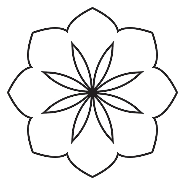 Linda mandala. Flor de garabato redonda ornamental aislada sobre fondo blanco. decorativo geométrico