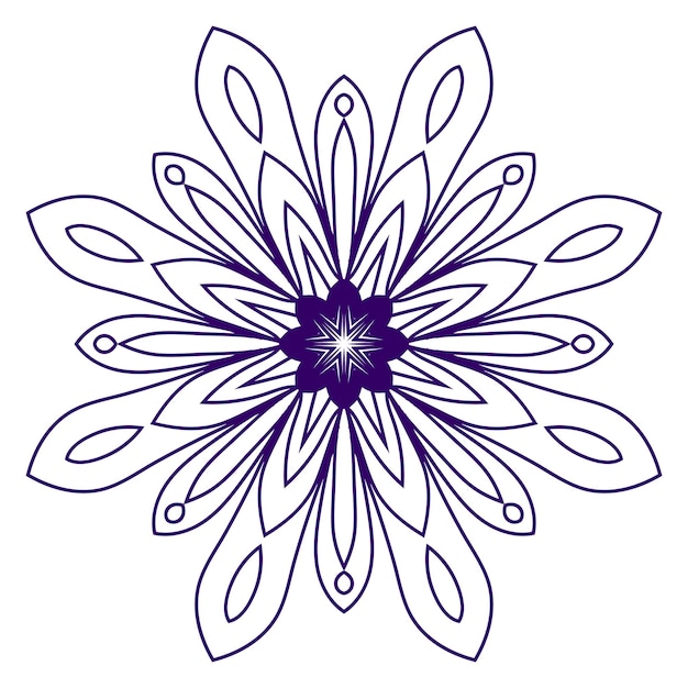 Vector linda mandala. flor de garabato redonda ornamental aislada sobre fondo blanco. decorativo geométrico