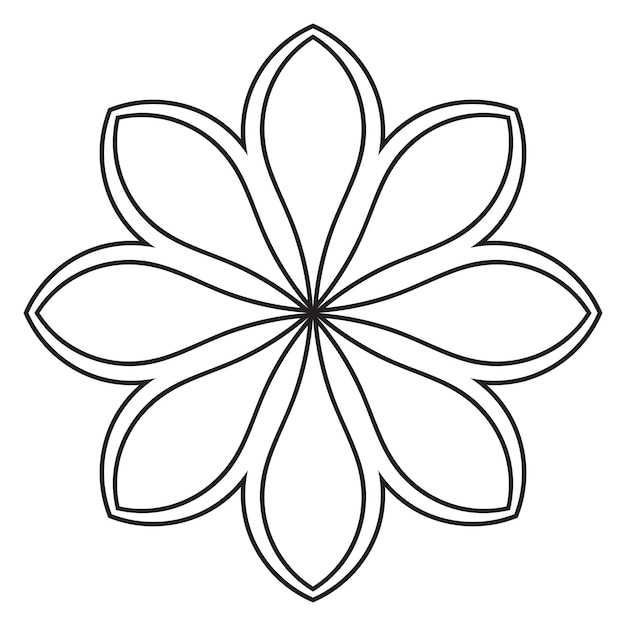 Linda mandala. Flor de garabato redonda ornamental aislada sobre fondo blanco. decorativo geométrico