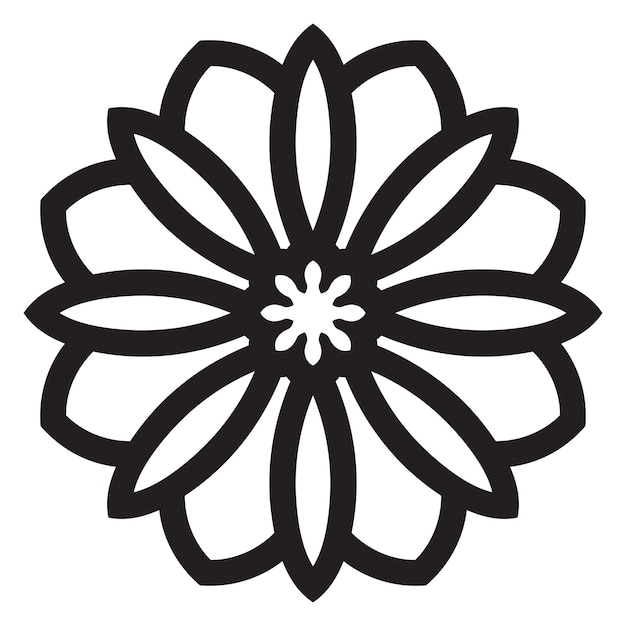 Linda mandala. Flor de garabato redonda ornamental aislada sobre fondo blanco. decorativo geométrico