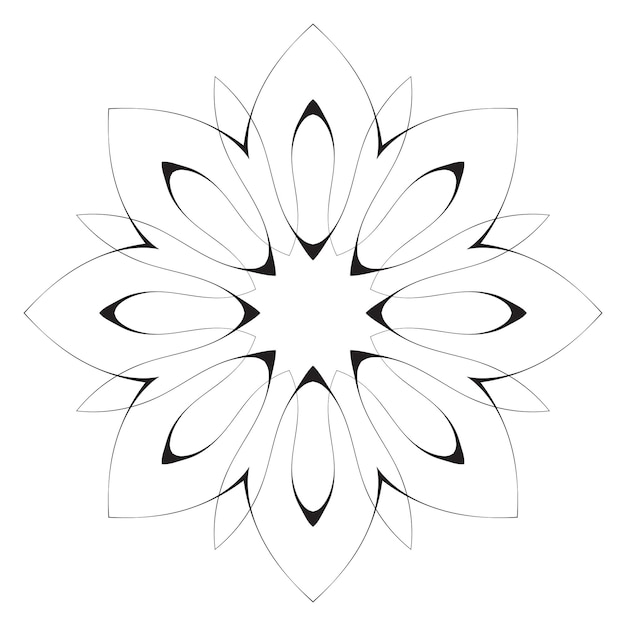 Linda mandala. Flor de garabato redonda ornamental aislada sobre fondo blanco. decorativo geométrico