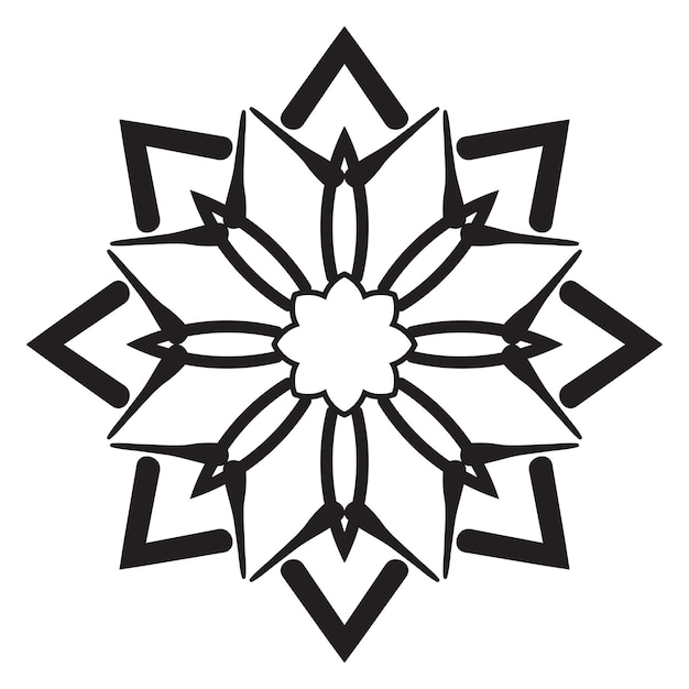 Linda mandala. Flor de garabato redonda ornamental aislada sobre fondo blanco. decorativo geométrico