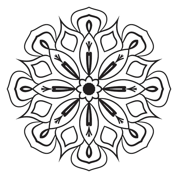 Linda mandala. Flor de garabato redonda ornamental aislada sobre fondo blanco. decorativo geométrico