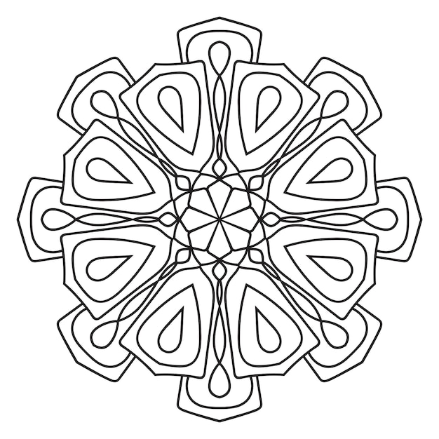 Linda mandala. Flor de garabato redonda ornamental aislada sobre fondo blanco. decorativo geométrico