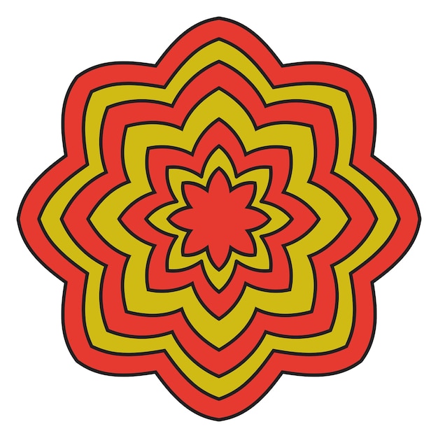 Linda mandala. flor de garabato redonda ornamental aislada sobre fondo blanco.