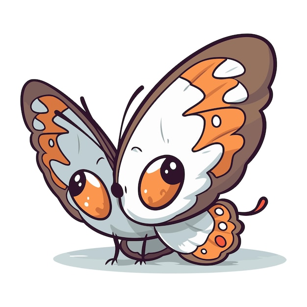 Linda mariposa aislada en un fondo blanco vector ilustración de dibujos animados