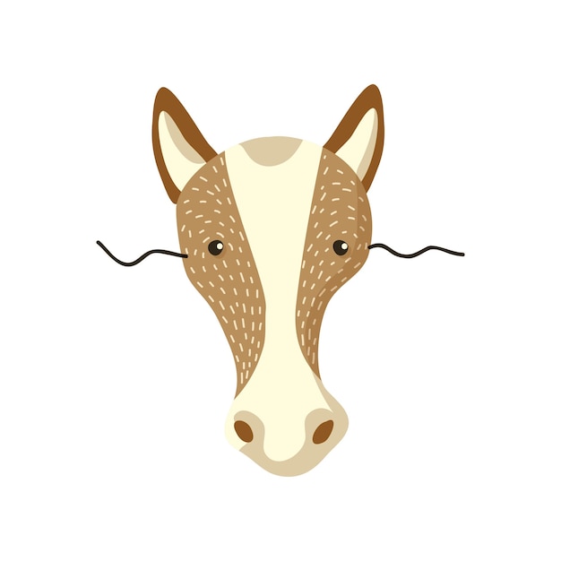 Linda máscara de caballo en la ilustración de vector de cara