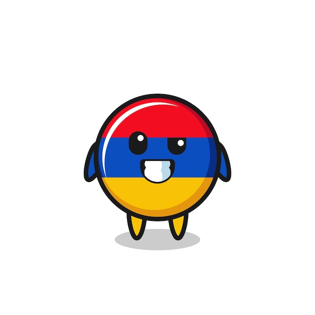 Linda mascota de la bandera de armenia con un lindo diseño de cara optimista