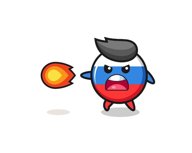 Linda mascota de la bandera de rusia está disparando poder de fuego