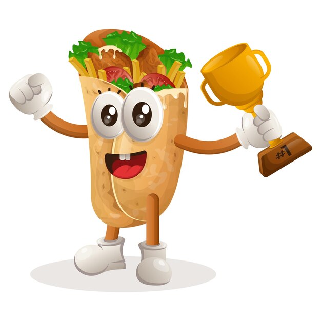 Linda mascota burrito ganando premio y celebrando el éxito