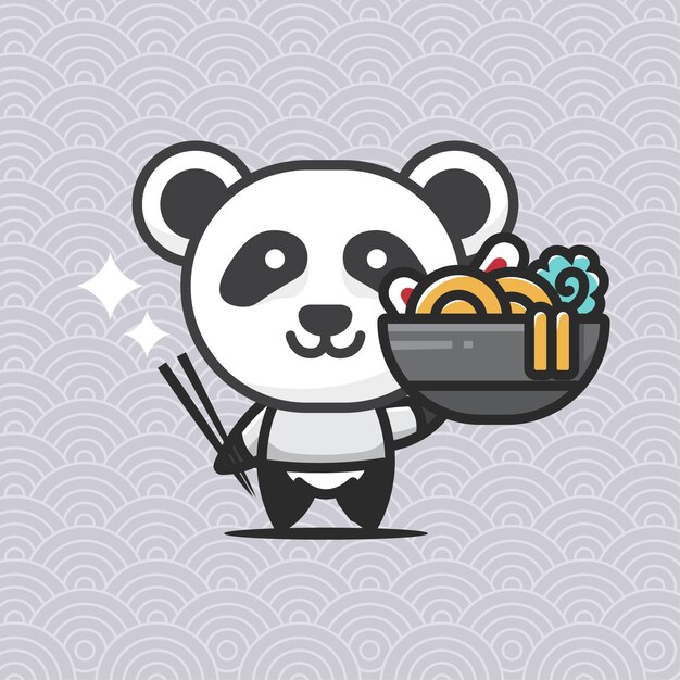 linda mascota panda ramen