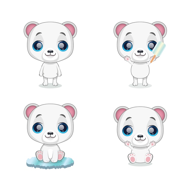 Linda mascota del pequeño oso polar