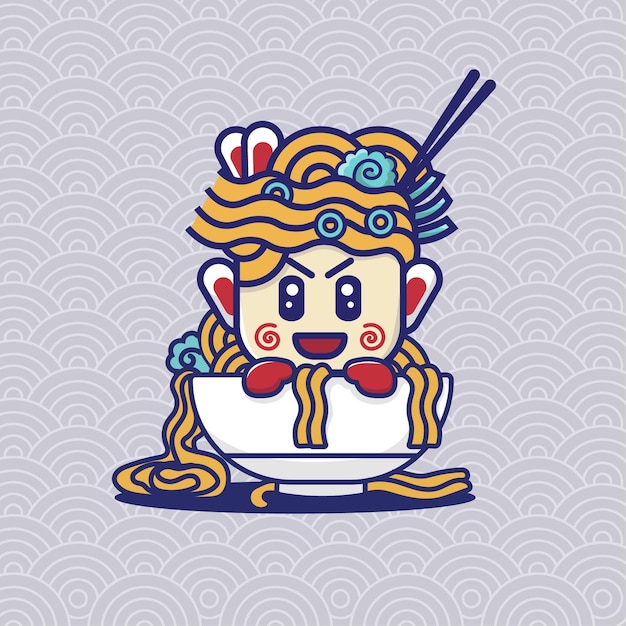 linda mascota de ramen