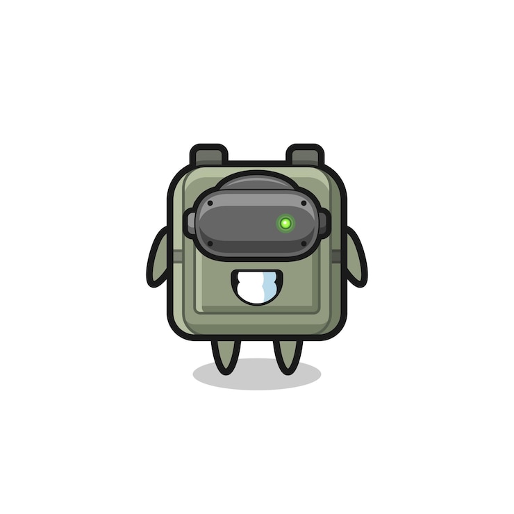 Vector linda mochila escolar con auriculares vr