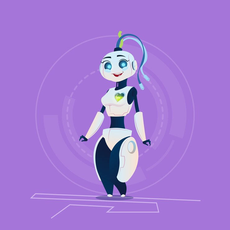 Vector linda mujer robot