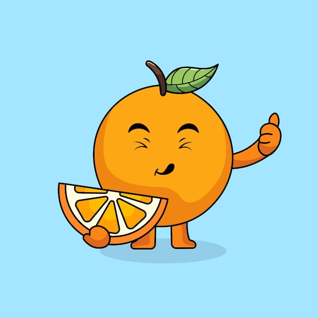 Vector una linda naranja sosteniendo una ilustración naranja