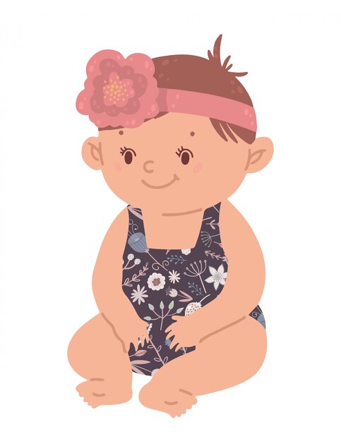 Linda niña Feliz niño pequeño aislado.