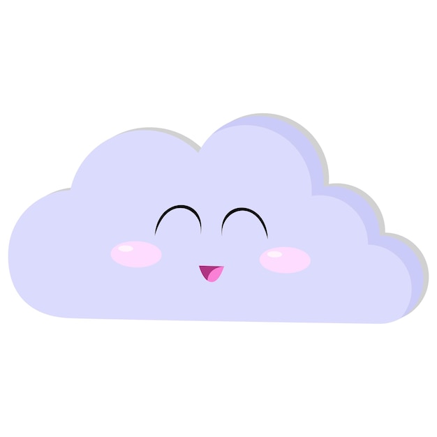 Linda nube kawaii para decorar artículos para niños, vector