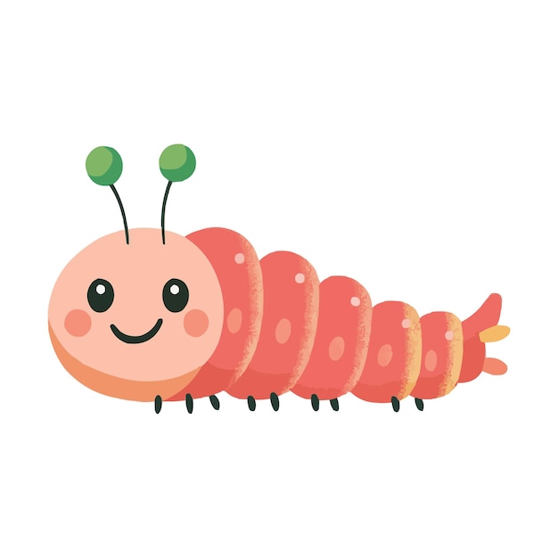 La linda oruga de dibujos animados