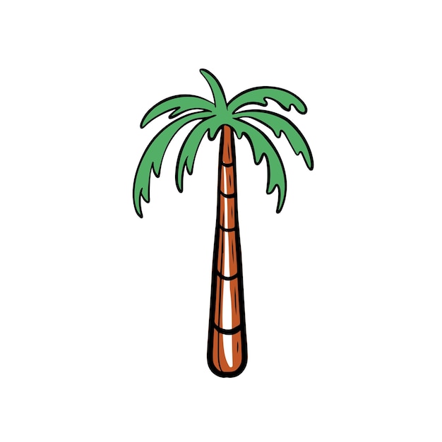 Linda palmera icono diseño plano Vector ilustración