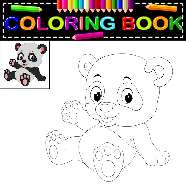 linda panda feliz para colorear