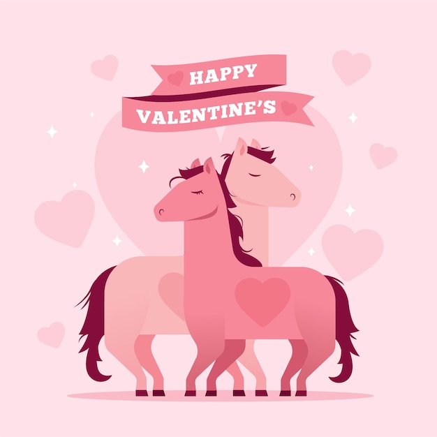 Linda pareja de ponis de san valentín