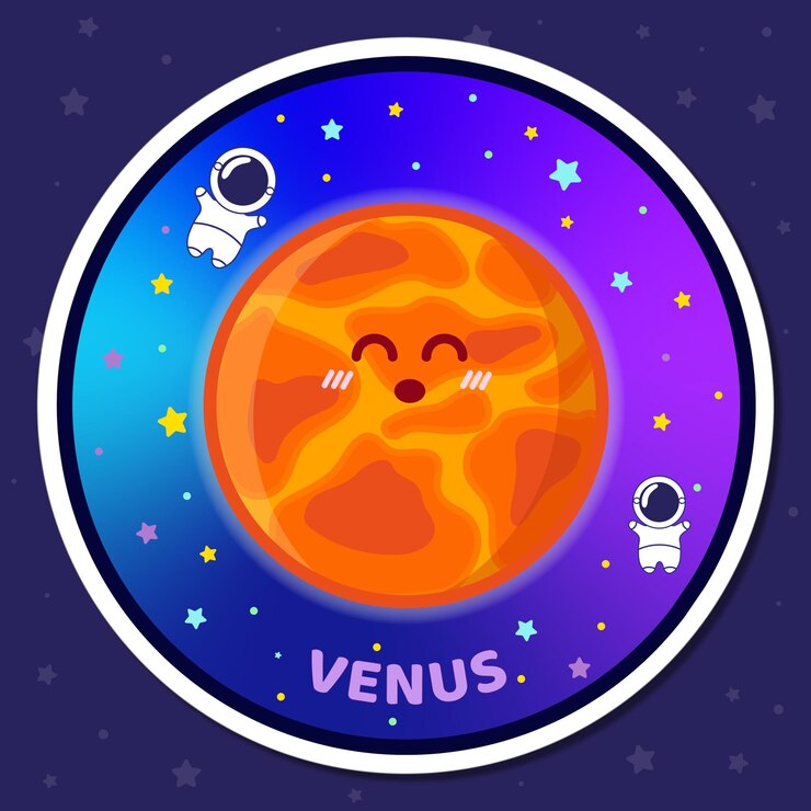 Linda pegatina del Sistema Solar planeta Venus