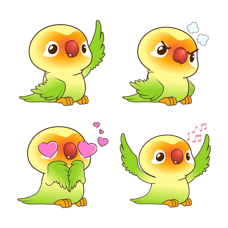 Vector linda pequeña ilustración de vector de pájaro de amor