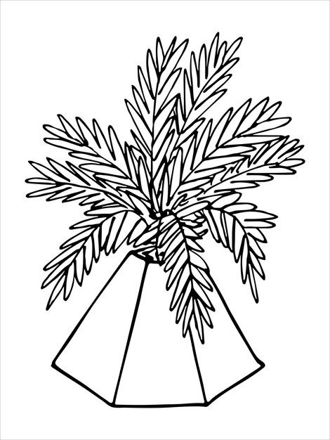 Linda planta de interior dibujada a mano en una maceta clipart ilustración de planta cozy home doodle