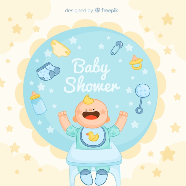 Linda plantilla de baby shower para niño