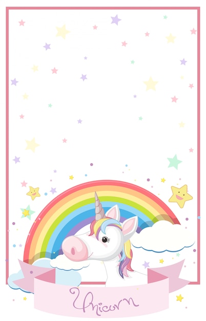 Una linda plantilla de unicornio