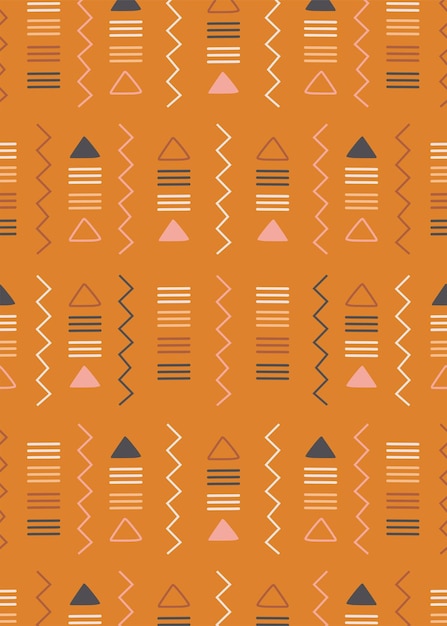 Linda postal brillante alegre Diseño geométrico vectorial en escandinavo dibujado a mano infantil simple