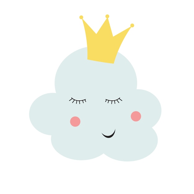 Linda princesa Cloud en corona de oro