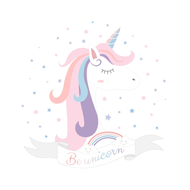 Vector linda princesa del unicornio