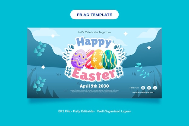 Linda promoción de redes sociales de conejito de huevos de Pascua