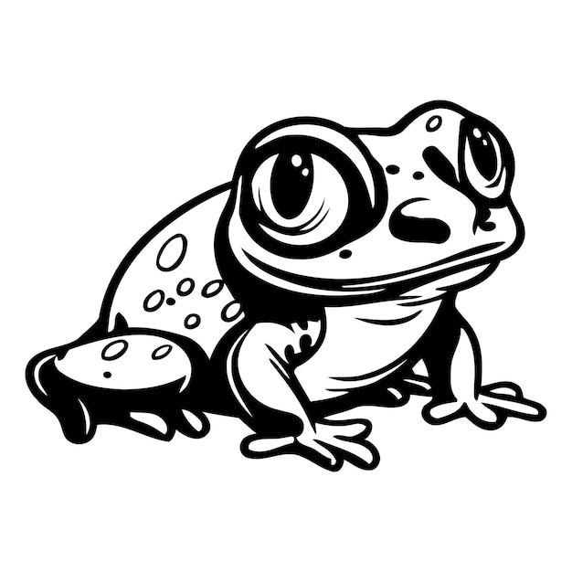 Linda rana de dibujos animados Ilustración vectorial aislada en un fondo blanco