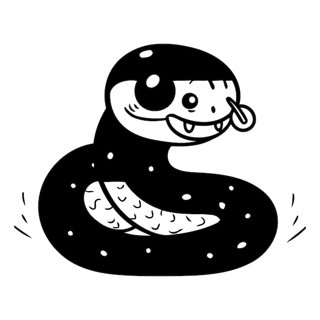 Linda serpiente de dibujos animados Ilustración vectorial aislada en un fondo blanco