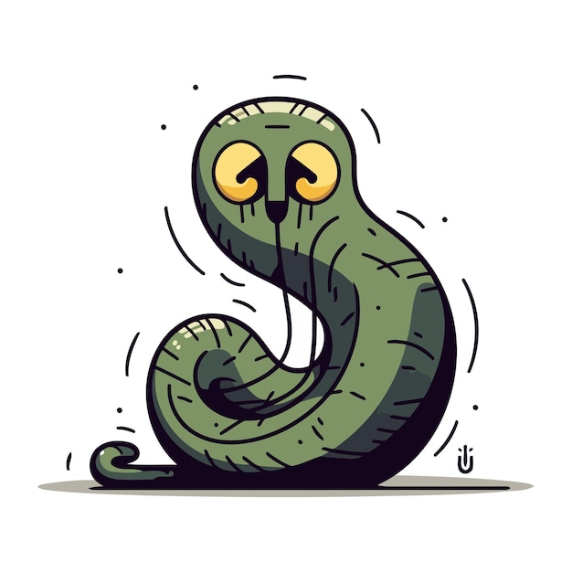 Vector una linda serpiente de dibujos animados ilustración vectorial aislada sobre un fondo blanco