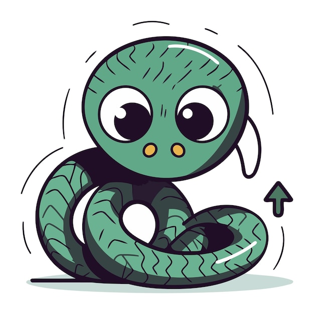 Vector linda serpiente de dibujos animados ilustración vectorial de una linda serpiente de dibujos animados