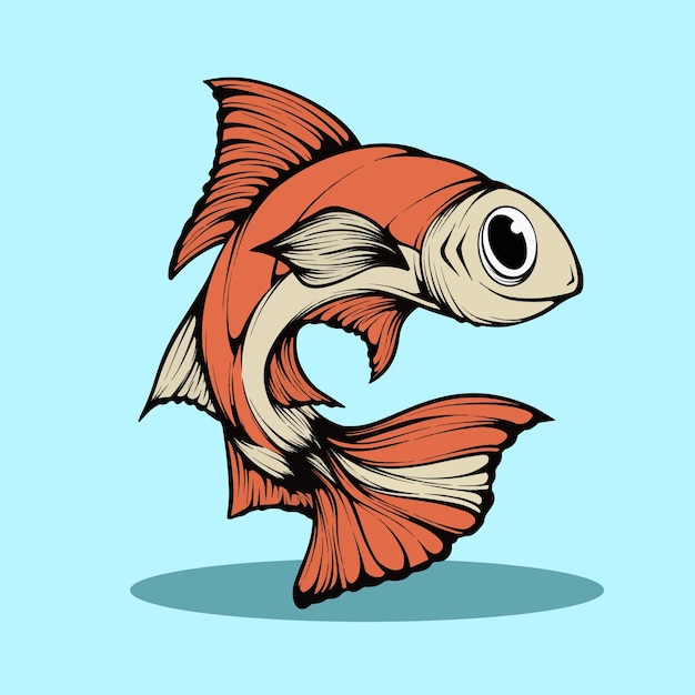 LINDA SONRISA PESCADO VECTOR ILUSTRACIÓN