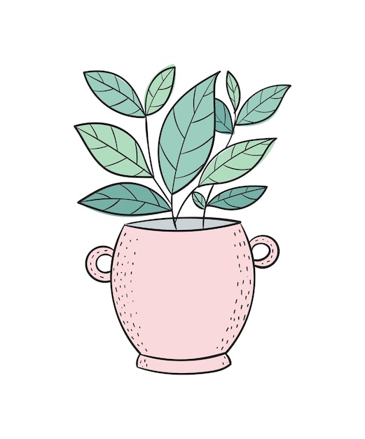 linda tarjeta con planta de la casa en maceta