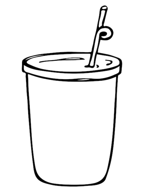 Linda taza de agua batido jugo o refresco bebida ilustración cóctel simple clipart