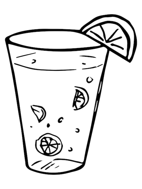 Linda taza de agua, jugo o refresco Ilustración de vidrio Bebida simple clipart