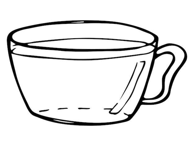 Linda taza de té o café ilustración Simple mug clipart Cozy home doodle