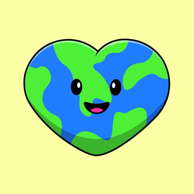 Linda tierra amor dibujos animados Vector icono ilustración